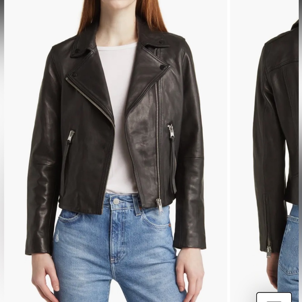 ALLSAINTS Dalby Leather Biker Jacket in Black US 10 LIKE NEW - PRICE FIRM